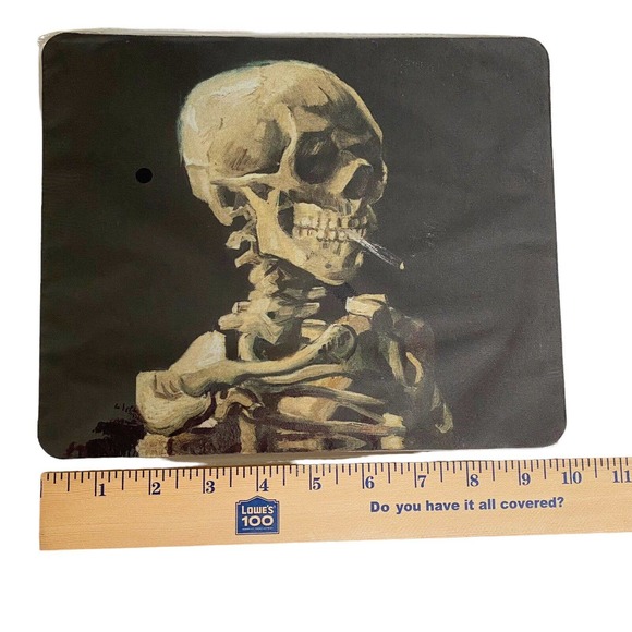 Van Gogh Smoking Skeleton Desk Set Mouse Pad Coaster Magnetic Bottle Opener NEW - Picture 8 of 9